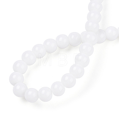 Opaque Solid Color Glass Beads Strands GLAA-T032-P4mm-02-1