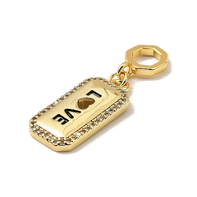 Brass Micro Pave Cubic Zirconia Pendants KK-C111-02G-03-1