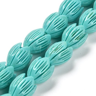 Synthetic Coral Dyed Carved Beads Strands CORA-P004-01C-1