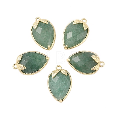 Natural Green Aventurine Faceted Pendants G-M431-06G-15-1