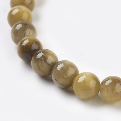 Natural Gold Tiger Eye Beads Strands X-G-C076-6mm-1AA-1