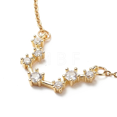 12Pcs 12 Constellations Clear Cubic Zirconia Link Anklets Set AJEW-AN00504-1