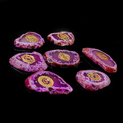 Chakra Natural Agate Nuggets Stone PW-WG57447-07-1