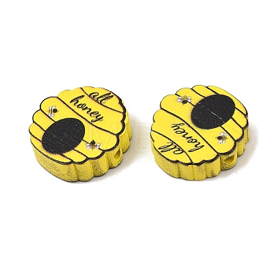 Printed Schima Wood Beads WD-CBA91F0-02-1