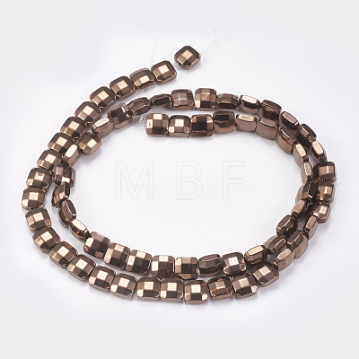 Electroplated Non-magnetic Synthetic Hematite Beads Strands G-P367-E01-1