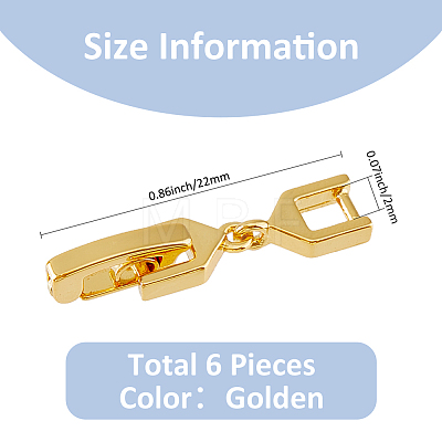 SUPERFINDINGS 6Pcs Brass Fold Over Clasps KK-FH0007-43A-1