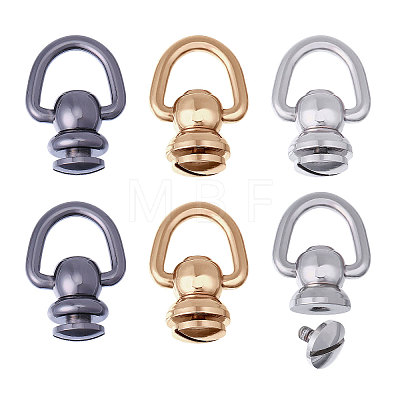 6Pcs 3 Colors Brass Ball Studs Rivets KK-CA0003-67-1