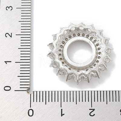 Rack Plating Brass Micro Pave Clear Cubic Zirconia Cabochon Connector Setttings KK-L224-027P-02-1