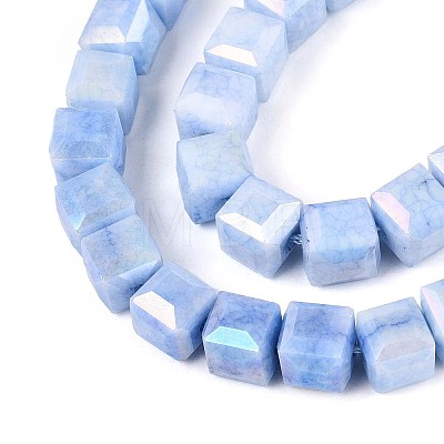 Anti-Tarnish Electroplate Glass Beads Strands GLAA-T025-8mm-10C-1