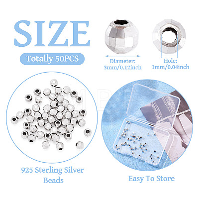 50PCS 925 Sterling Silver Beads Spacer STER-TA0001-30-1