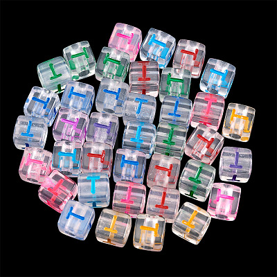 50Pcs Acrylic European Beads MACR-TADJ0001-13T-1