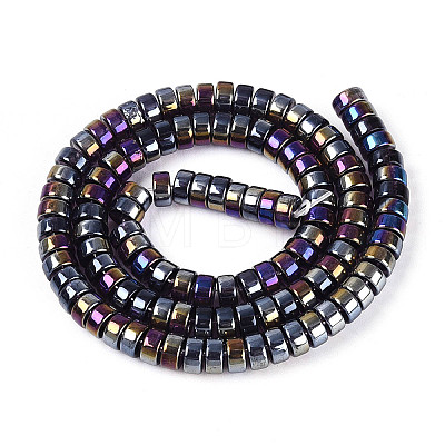 AB Color Plated Transparent Glass Beads Strands GLAA-T026-3x6mm-T11-1