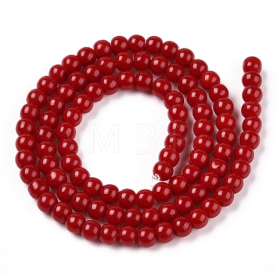 Opaque Solid Color Glass Beads Strands GLAA-T032-P4mm-10-1