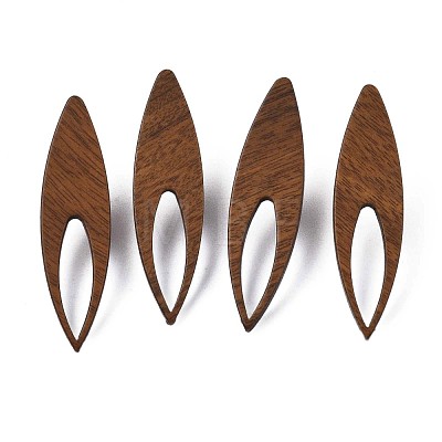Walnut Wood Horse Eye Stud Earrings with 304 Stainless Steel Pin for Women EJEW-N017-009-1