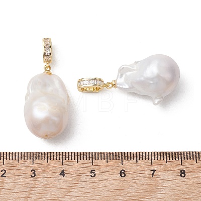 Natural Baroque Keshi Pearl Pendants PALLOY-JF05455-1