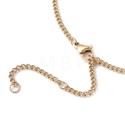 Titanium Steel Initial Letter Rectangle Pendant Necklace for Men Women NJEW-E090-01G-07-1