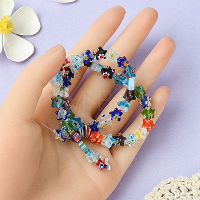 Flower Handmade Millefiori Glass Beads Strands LK-YW0001-08-1