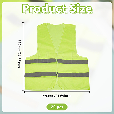 20Pcs Cloth Reflective Safety Vest AJEW-GO0005-12B-1