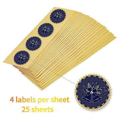 Self Adhesive Gold Foil Embossed Stickers DIY-WH0219-016-1