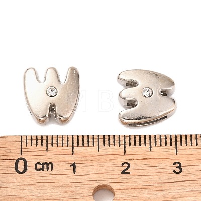 Letter Slider Beads for Watch Band Bracelet Making ALRI-O012-W-NR-1