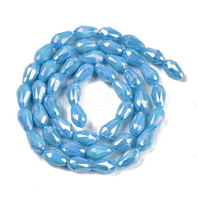 Opaque Solid Color Electroplate Glass Beads Strands EGLA-N013-P4mm-B10-1