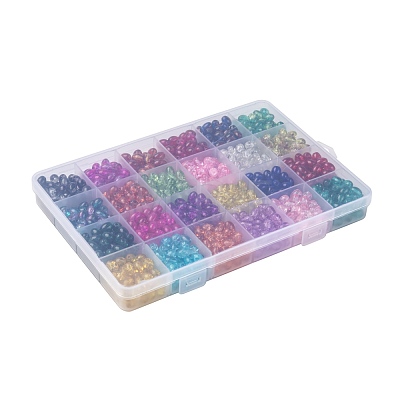 24 Colors Transparent Crackle Glass Beads CCG-X0011-03-6x8mm-1