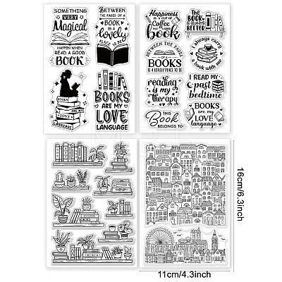 Globleland 4 Sheets 4 Styles PVC Plastic Stamps DIY-GL0004-86I-1