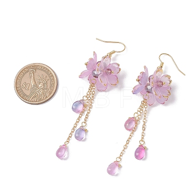 Flower Dangle Earrings EJEW-TA00636-03-1