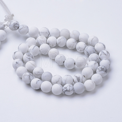 Natural Howlite Beads Strands G-T055-4mm-02-1