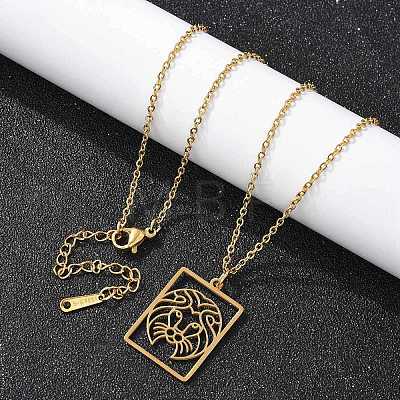 304 Stainless Steel Necklace NJEW-D330-01G-05-1