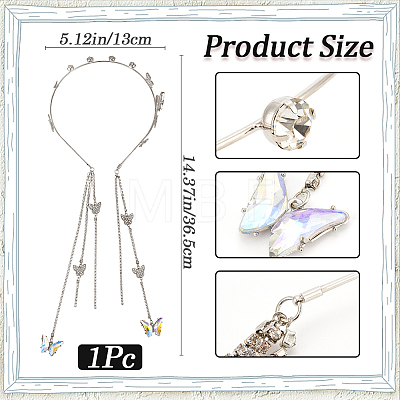 Zinc Alloy Rhinestone Hair Bands OHAR-WH20007-01B-P-1