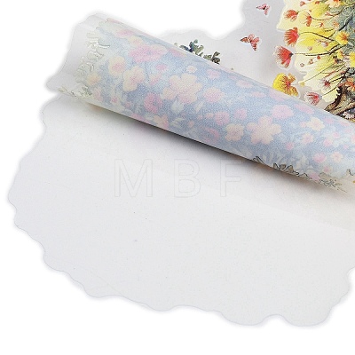 10Pcs 10 Styles Flower Tree Waterproof PET Stickers DIY-G121-03E-1