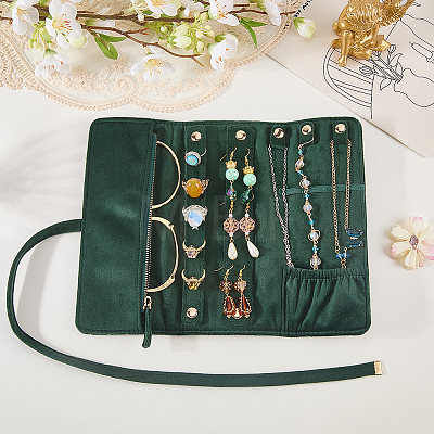Portable Rectangle Velvet Jewelry Storage Rolls ABAG-WH0046-105C-1