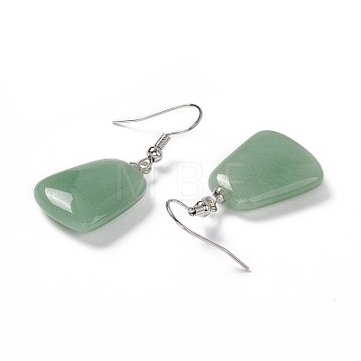 Natural Green Aventurine Trapezoid Dangle Earrings EJEW-D188-02P-06-1