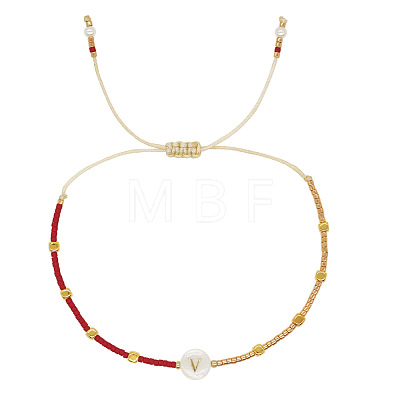 Glass Seed Beads Braided Bead Bracelets TY7987-22-1