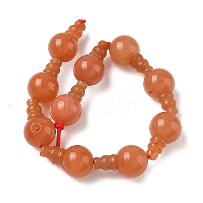 Natural Red Aventurine 3-Hole Guru Beads Strands G-H064-E11-01-1