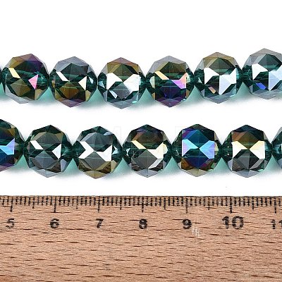 Electroplate Transparent Glass Beads Strands EGLA-ZX001-03A-01-1