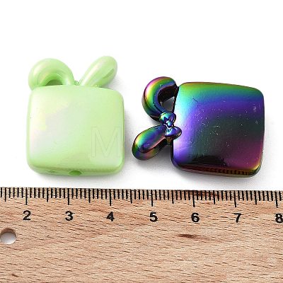 UV Plating Rainbow Iridescent Acrylic Beads OACR-A029-08-1