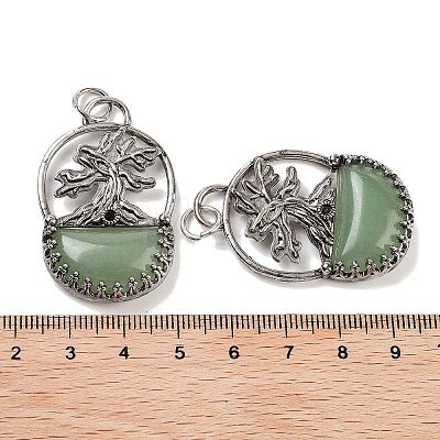 Natural Green Aventurine Bag Pendants G-Q163-06AS-07-1