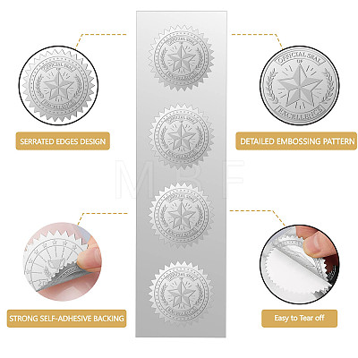 Custom Round Silver Foil Embossed Picture Stickers DIY-WH0503-005-1