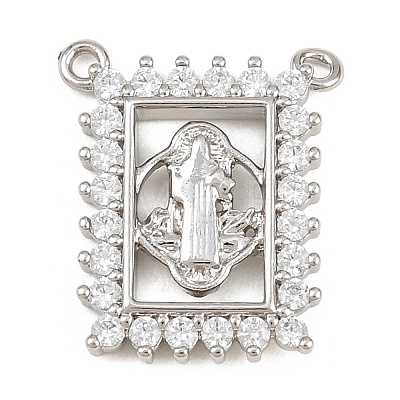Brass Micro Pave Clear Cubic Zirconia Pendants KK-CBA6A75-48D-P-1