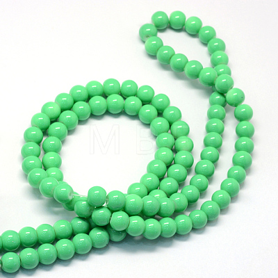 Baking Paint Glass Round Bead Strands DGLA-Q020-8mm-07-1