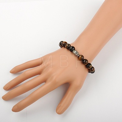 Natural Tiger Eye Stretch Bracelets X-BJEW-JB01329-01-1