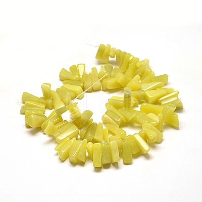 Natural Lemon Jade Nuggets Bead Strands G-P073-53-1