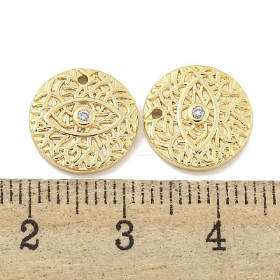 Brass Micro Pave Clear Cubic Zirconia Pendants KK-S386-09G-1