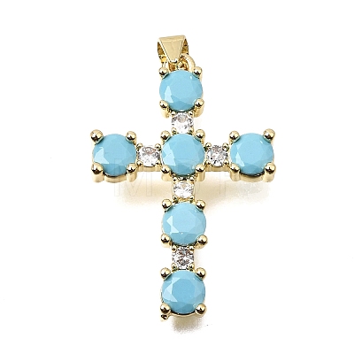 Brass Pave Cubic Zirconia Pendants CU-CBAE7DF-11G-B05-1