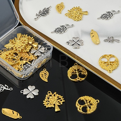 50Pcs 10 Style Alloy Pendants DIY-YW0005-09-1