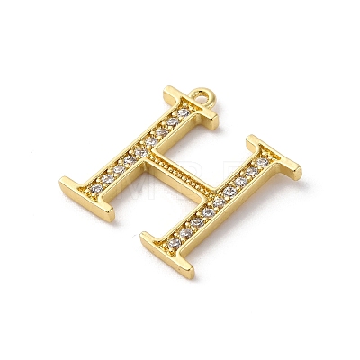 Rack Plating Brass Micro Pave Cubic Zirconia Pendant KK-H449-76G-02-1