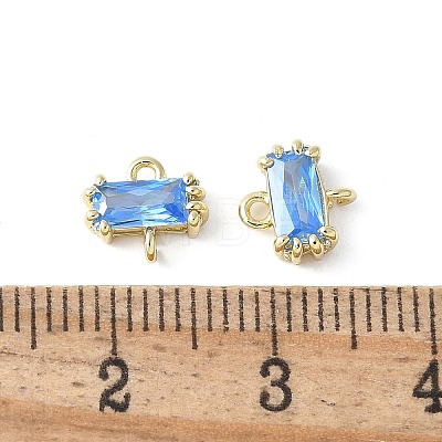 Brass Pave Cubic Zirconia Connector Charms KK-F892-53G-03-1