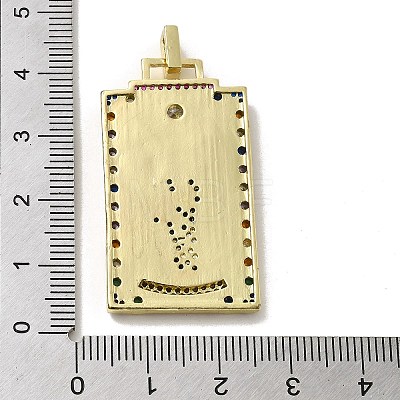 Brass Micro Pave Cubic Zirconia Pendants with Enamel KK-H458-05G-01-1